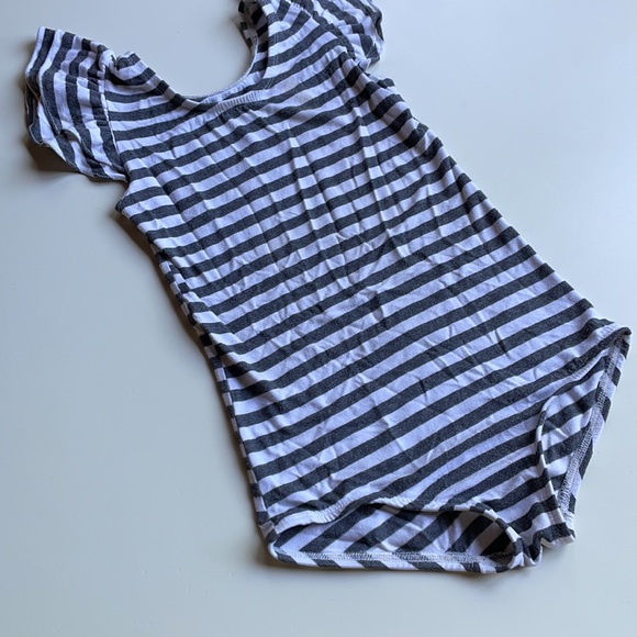 This Tribe Of Three | Gray Striped Leotard | 7/8 - Picture 2 of 10